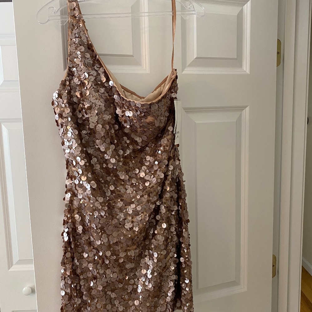 Gold Sequin Cocktail Dress